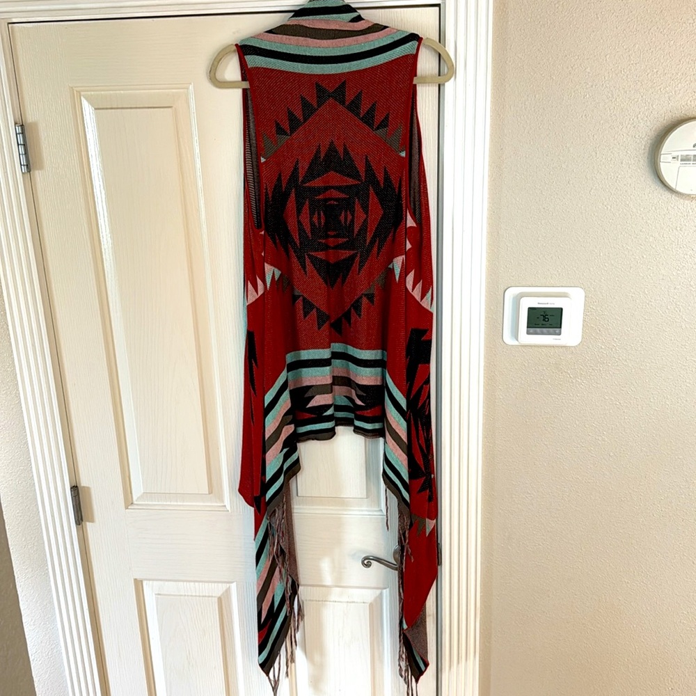 Pink Cattlelac Boho Cowgirl Fringe Duster XL